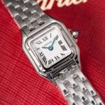 Cartier Panthere De 19*25mm 316L Steel Imported Quartz Movement Silver Bracelet Smooth Bezel Watch